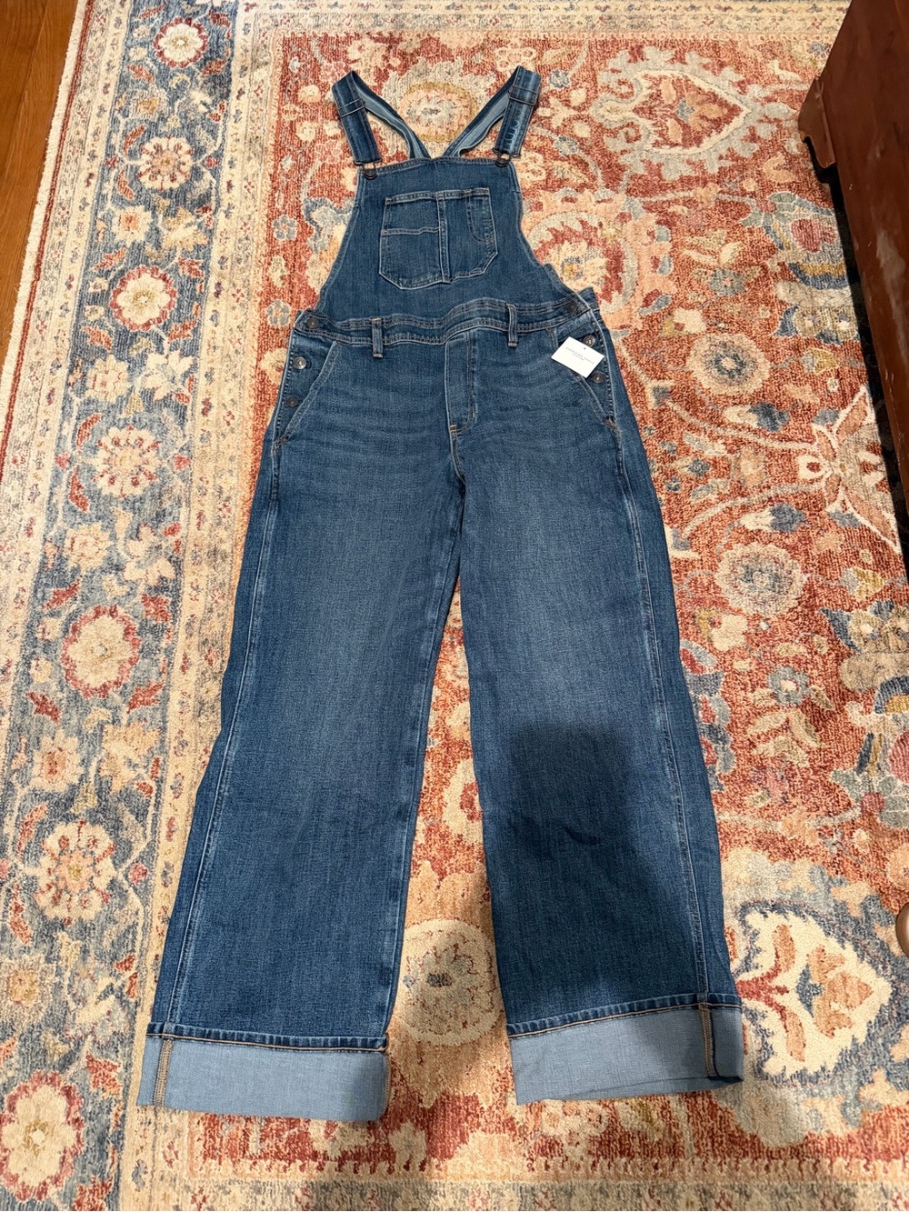 Denim Wide-Leg Overalls - Classic Blue